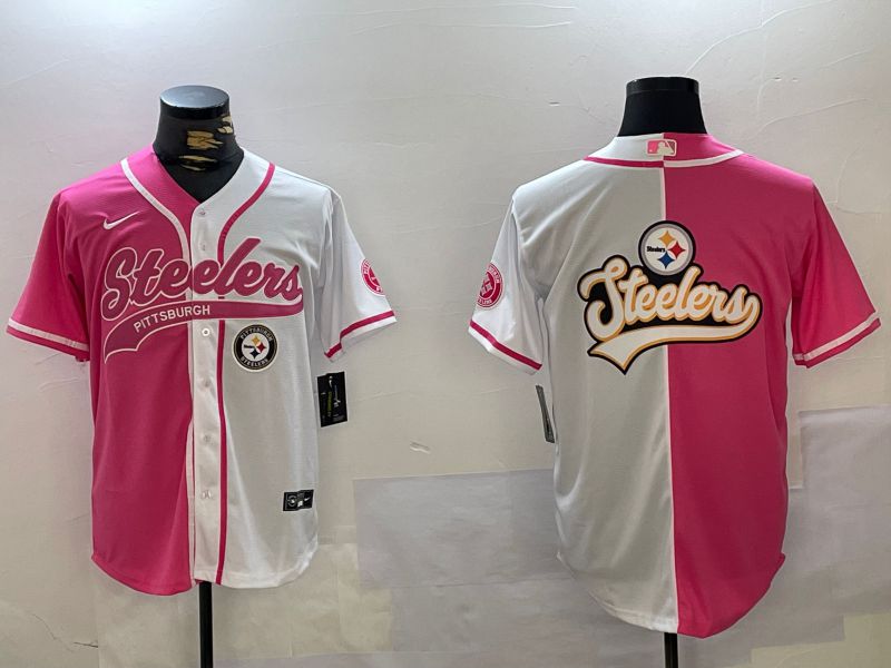 Men Pittsburgh Steelers Blank white pink Joint Name 2024 Nike Limited NFL Jersey style 6